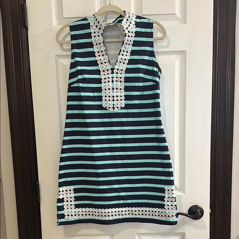 Sail to Sable Blue Embellished Sheath Mini Dress